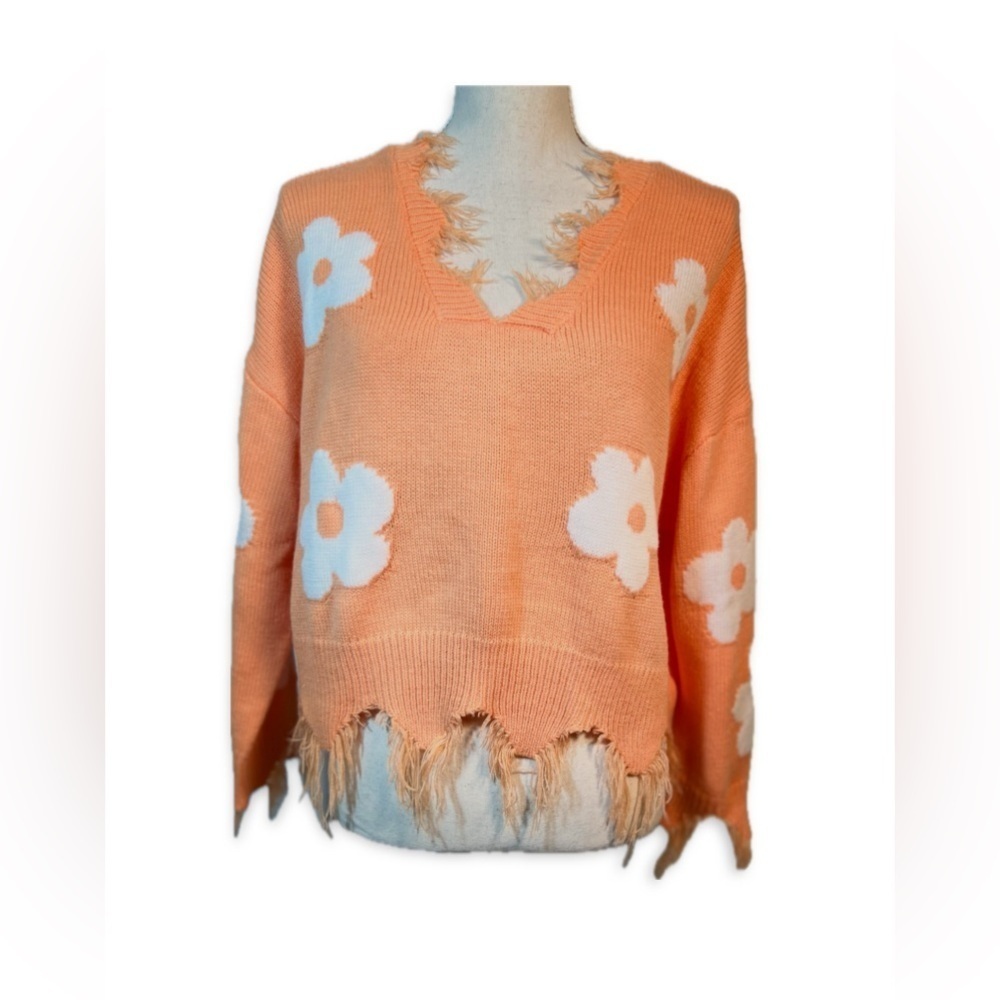 Just Polly New York Junior’s Distressed Sweater – Size M